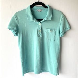 Lacoste polo size 38 women’s medium Aqua blue turquoise